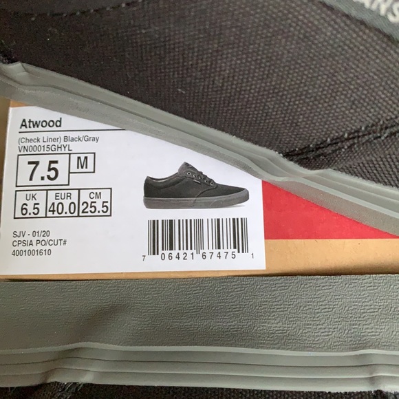 VANS ATWOOD CHECK LINER BLACK/GREY WMNS - Picture 13 of 13